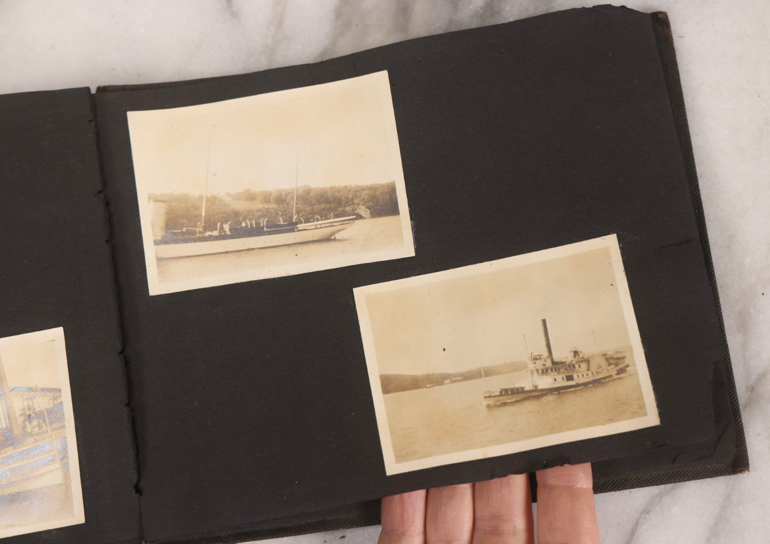 Lot 067 - Early 20th Century Snapshot Photo Album With 150+ Photographs, Connecticut And New England Travel, Horses, Dogs, And Coastal Scenes, Circa 1910–1920