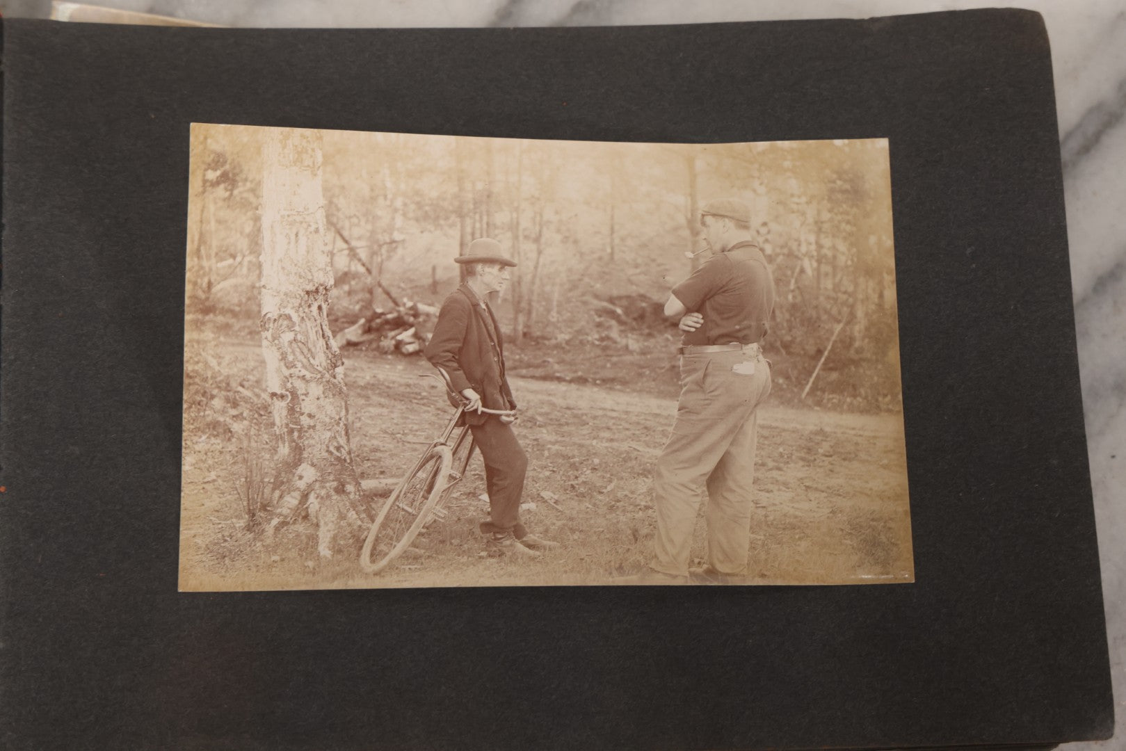 Lot 068 - Antique "Ward's Album For Unmounted Photographs" With 50+ Images Circa 1895-1910 Depicting Camping Trip With Campsite, Tent, Equipment, Lakes, Mountains, Canoes, Bicycle, Camera, And Piglets