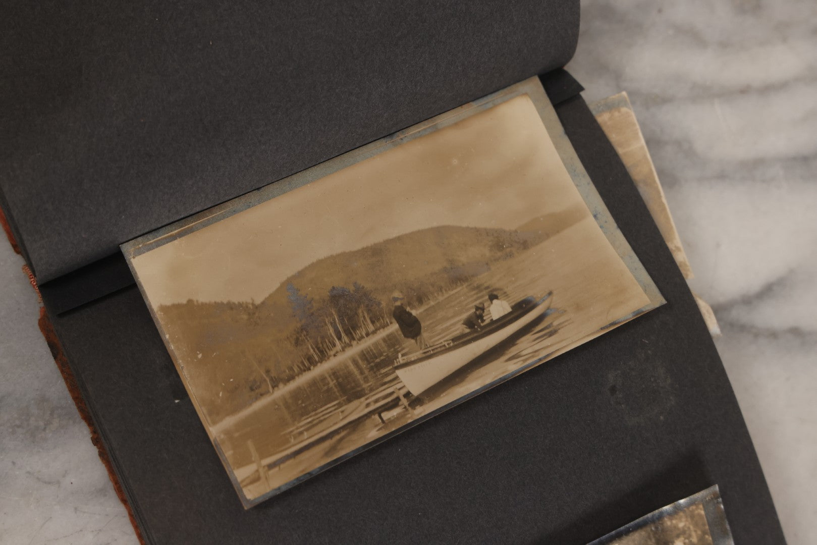 Lot 068 - Antique "Ward's Album For Unmounted Photographs" With 50+ Images Circa 1895-1910 Depicting Camping Trip With Campsite, Tent, Equipment, Lakes, Mountains, Canoes, Bicycle, Camera, And Piglets
