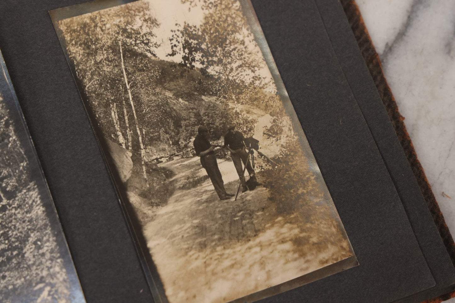 Lot 068 - Antique "Ward's Album For Unmounted Photographs" With 50+ Images Circa 1895-1910 Depicting Camping Trip With Campsite, Tent, Equipment, Lakes, Mountains, Canoes, Bicycle, Camera, And Piglets