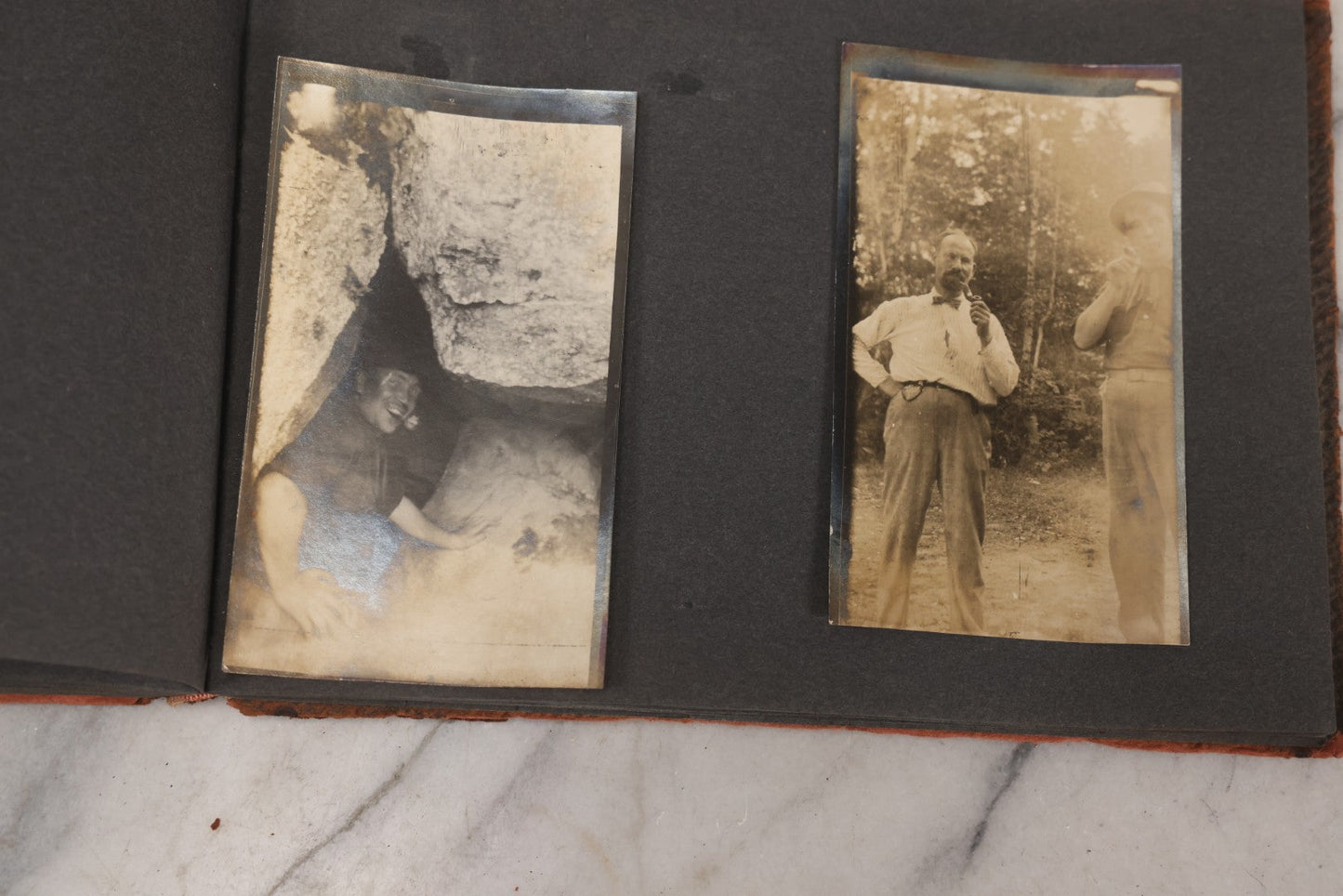 Lot 068 - Antique "Ward's Album For Unmounted Photographs" With 50+ Images Circa 1895-1910 Depicting Camping Trip With Campsite, Tent, Equipment, Lakes, Mountains, Canoes, Bicycle, Camera, And Piglets