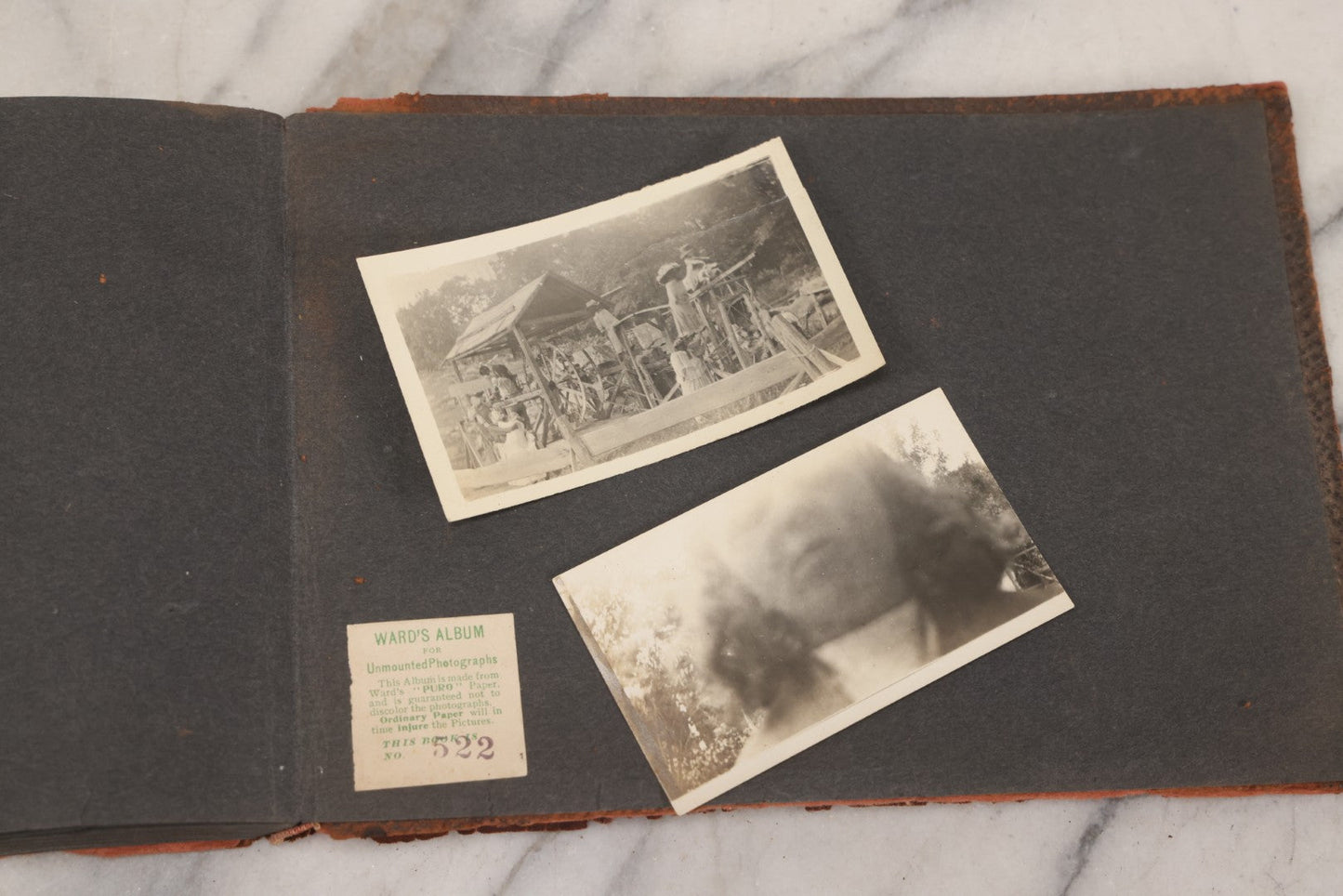 Lot 068 - Antique "Ward's Album For Unmounted Photographs" With 50+ Images Circa 1895-1910 Depicting Camping Trip With Campsite, Tent, Equipment, Lakes, Mountains, Canoes, Bicycle, Camera, And Piglets