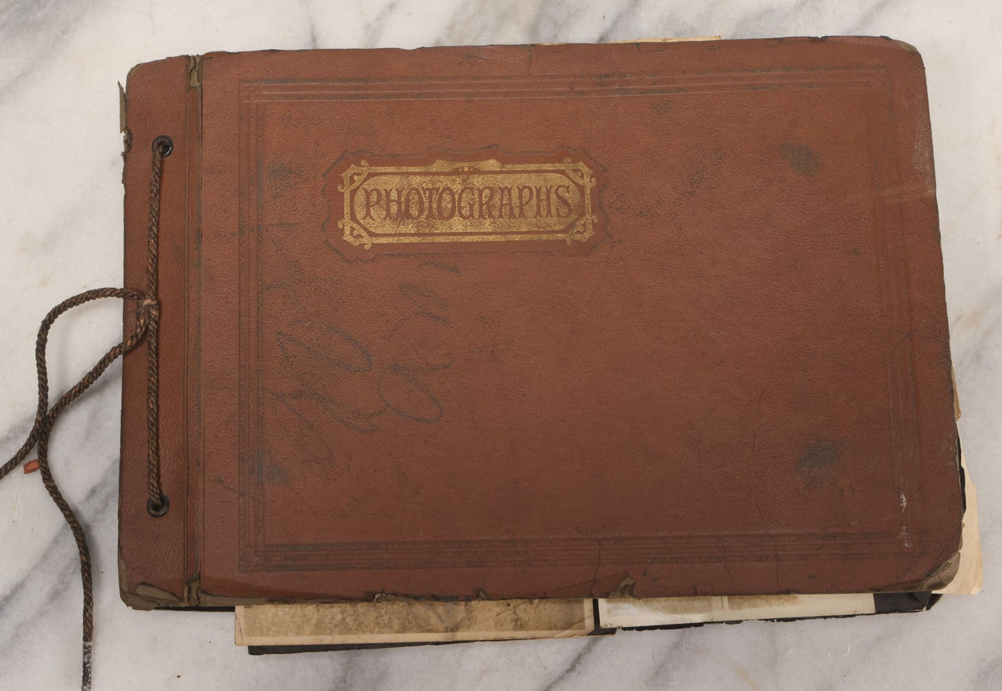 Lot 069 - Antique Snapshot Photograph Album With 100+ Images Circa 1920-1930 Including Beach Scenes In Period Swimwear, Cats And Kittens, Young Boy With American Flag, And Mechanic Working On Early Automobile