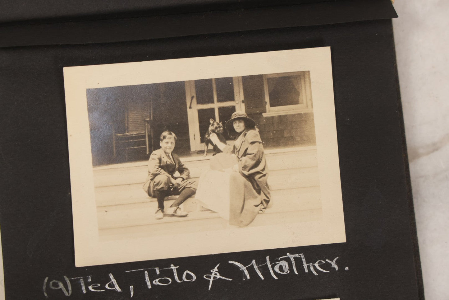 Lot 070 - Antique Snapshot Photograph Album With 25+ Images Taken Summer 1919 With No. 2 Brownie Camera By William W. Hoppkin Jr., Southampton, Long Island, Including Dogs Toto And Tang, "Maidstone", Montauk Light House