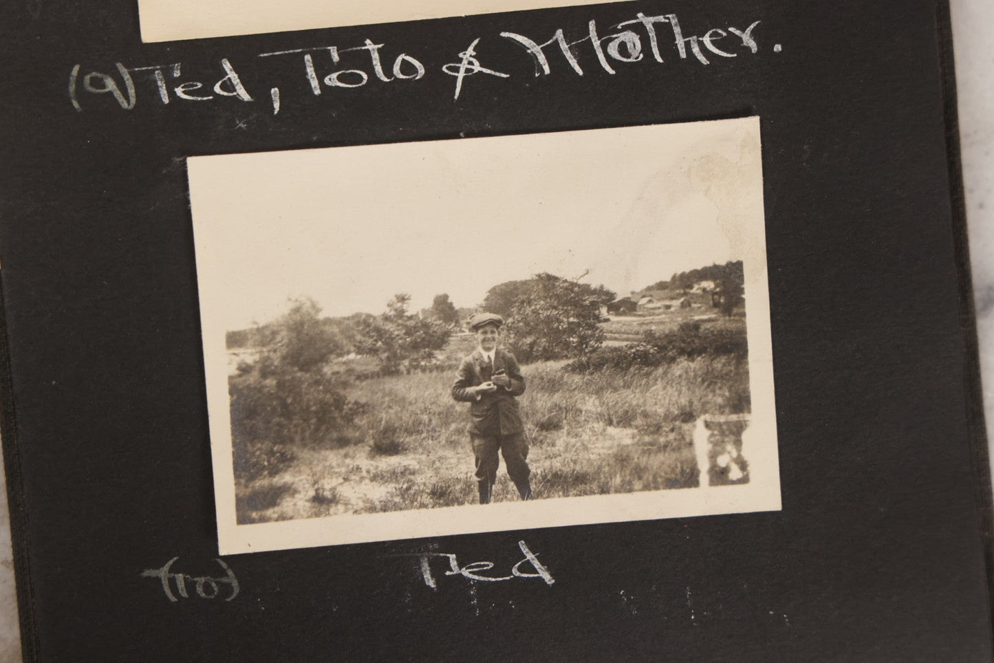 Lot 070 - Antique Snapshot Photograph Album With 25+ Images Taken Summer 1919 With No. 2 Brownie Camera By William W. Hoppkin Jr., Southampton, Long Island, Including Dogs Toto And Tang, "Maidstone", Montauk Light House