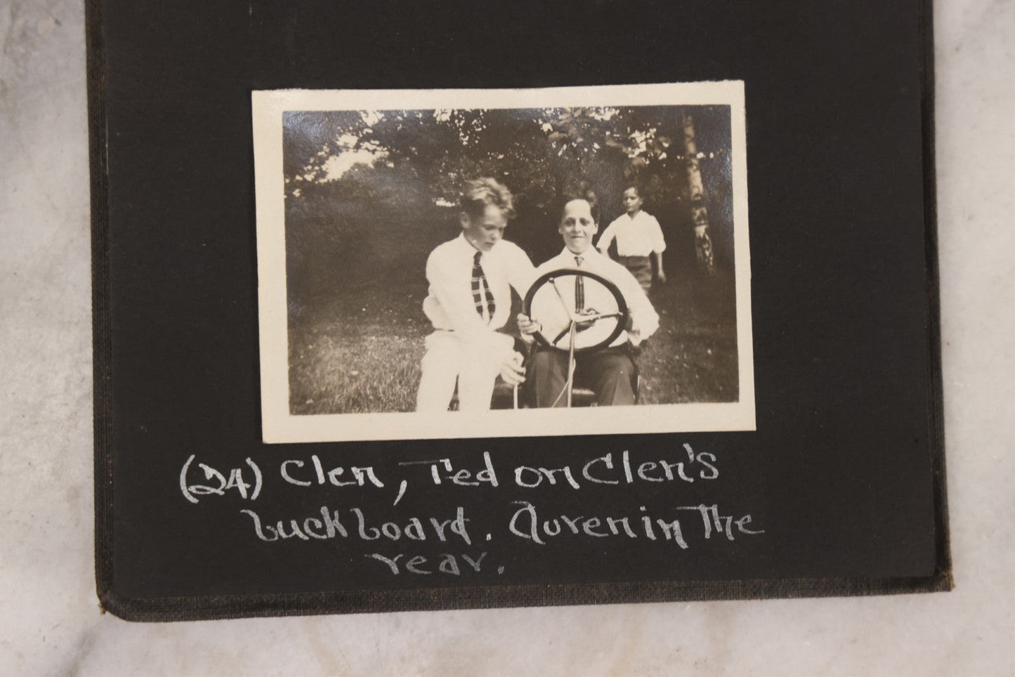 Lot 070 - Antique Snapshot Photograph Album With 25+ Images Taken Summer 1919 With No. 2 Brownie Camera By William W. Hoppkin Jr., Southampton, Long Island, Including Dogs Toto And Tang, "Maidstone", Montauk Light House