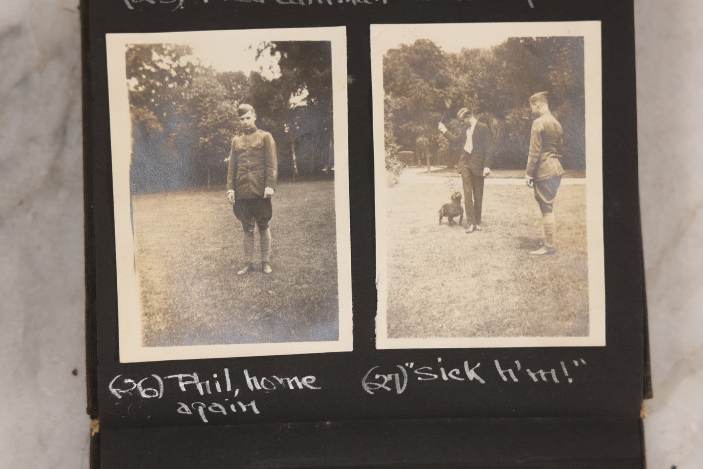 Lot 070 - Antique Snapshot Photograph Album With 25+ Images Taken Summer 1919 With No. 2 Brownie Camera By William W. Hoppkin Jr., Southampton, Long Island, Including Dogs Toto And Tang, "Maidstone", Montauk Light House