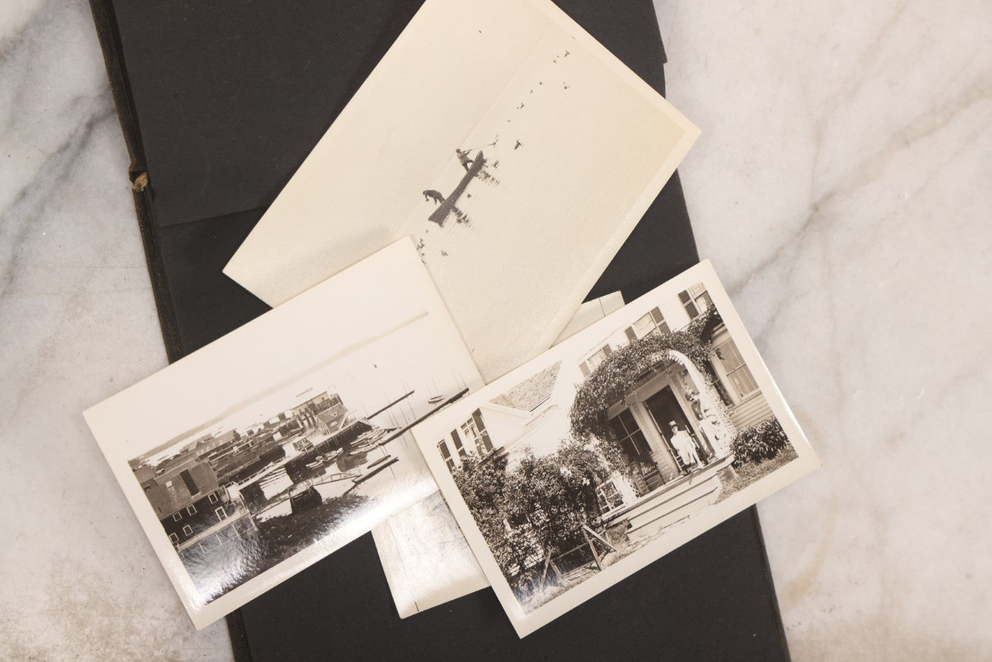 Lot 070 - Antique Snapshot Photograph Album With 25+ Images Taken Summer 1919 With No. 2 Brownie Camera By William W. Hoppkin Jr., Southampton, Long Island, Including Dogs Toto And Tang, "Maidstone", Montauk Light House