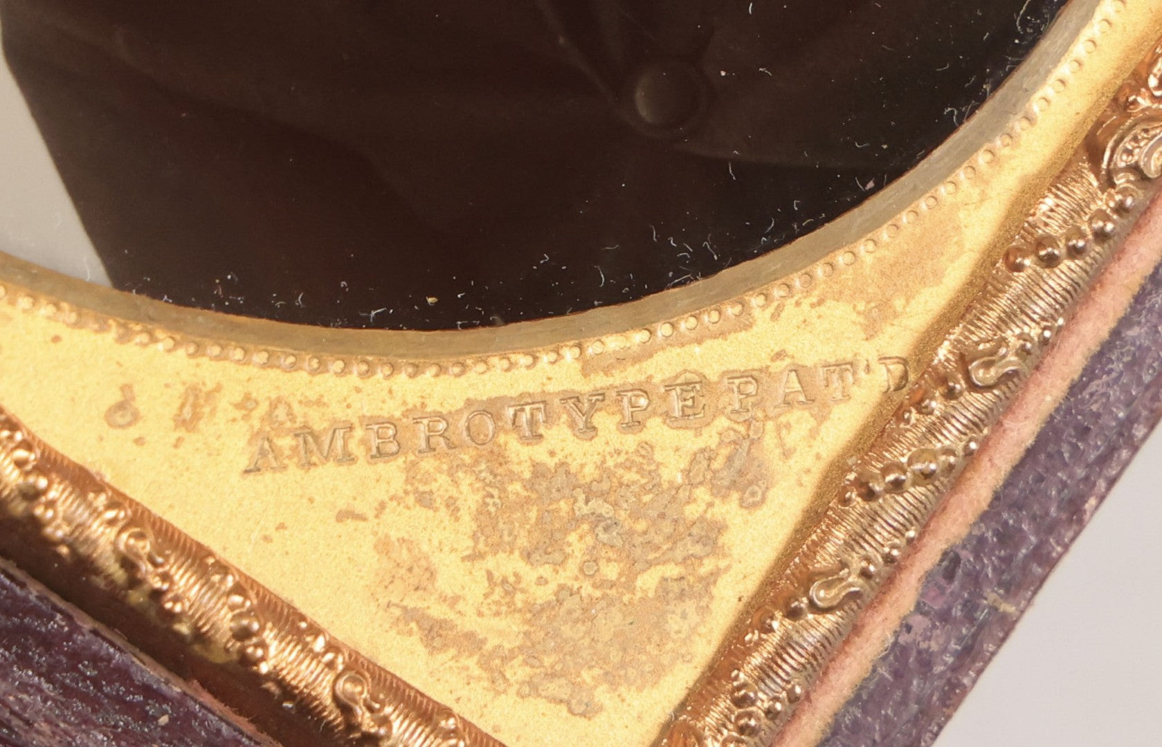 Lot 071 - Antique 1/6th Plate Ambrotype Photograph Of Young Man With Freckles Wearing Top Hat, In Full Leatherette Case, Photographed By S. F. Sterlin, Vermont
