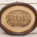 Lot 072 - Antique Civil War Albumen Photograph Of Union Cavalry Officers, Studio Group Portrait With Sabers, Circa Early 1860s In Original Oval Frame, 11-3/8" x 9-1/4"