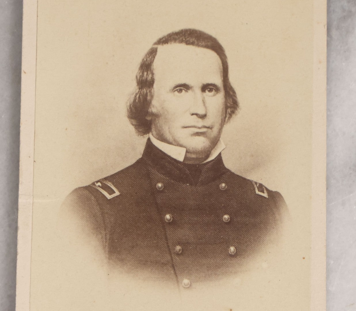 Lot 078 - Pair Of Antique Illustrated Civil War–Era Carte De Visite CDV Filler Cards Depicting Union Generals Henry Wilson And Quincy Adams Gillmore