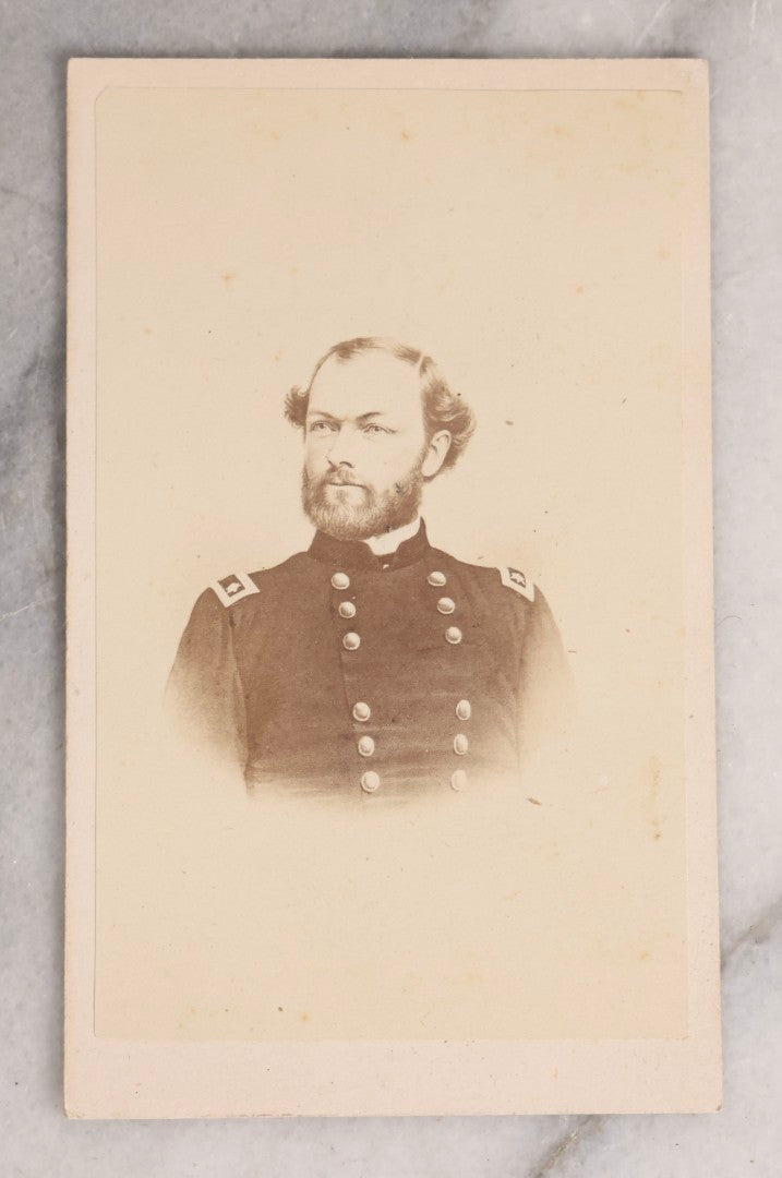 Lot 078 - Pair Of Antique Illustrated Civil War–Era Carte De Visite CDV Filler Cards Depicting Union Generals Henry Wilson And Quincy Adams Gillmore