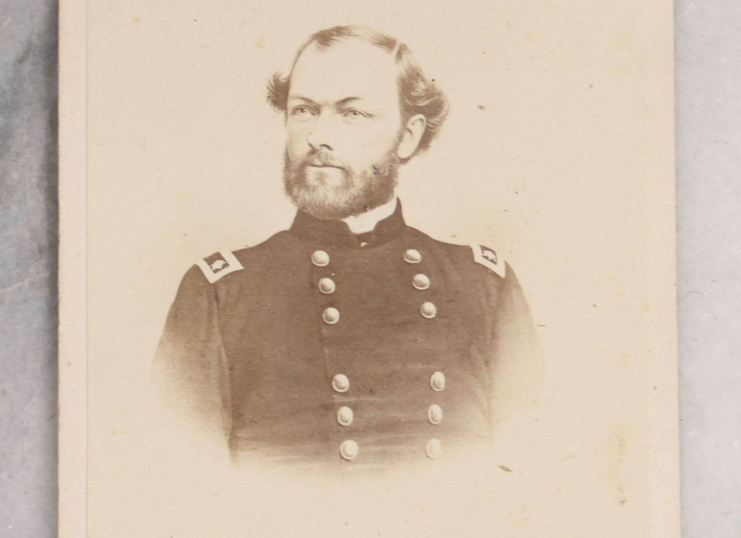 Lot 078 - Pair Of Antique Illustrated Civil War–Era Carte De Visite CDV Filler Cards Depicting Union Generals Henry Wilson And Quincy Adams Gillmore