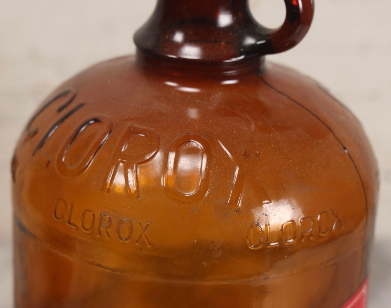 Lot 088 - Pair Of Vintage Amber Glass Jugs With Later-Applied Red “Formaldehyde” Paper Labels From Florida Hardware Co.