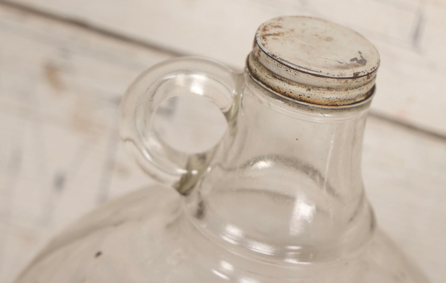 Lot 089 - Pair Of Vintage Clear Glass Jugs With Later-Applied Red “Formaldehyde” Paper Labels From Florida Hardware Co.