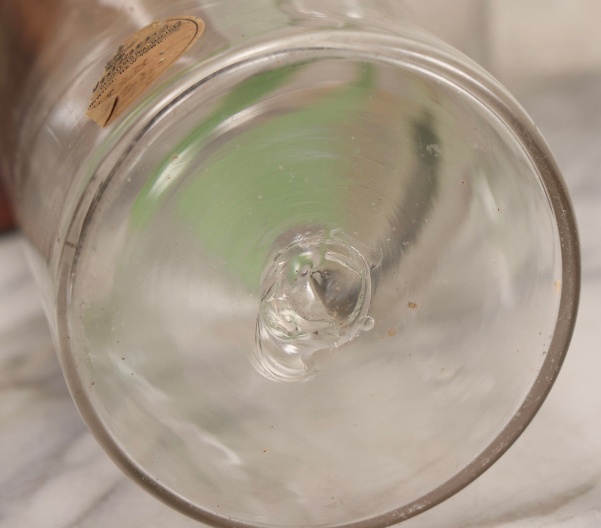 Lot 090 - Trio Of Antique Apothecary Glass Bottles With Ground Stoppers, Mixed Sizes, Worn And Partially Detached Labels, Residue And Staining, Poor As-Found Condition