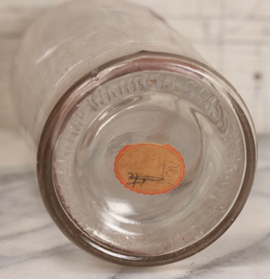 Lot 090 - Trio Of Antique Apothecary Glass Bottles With Ground Stoppers, Mixed Sizes, Worn And Partially Detached Labels, Residue And Staining, Poor As-Found Condition