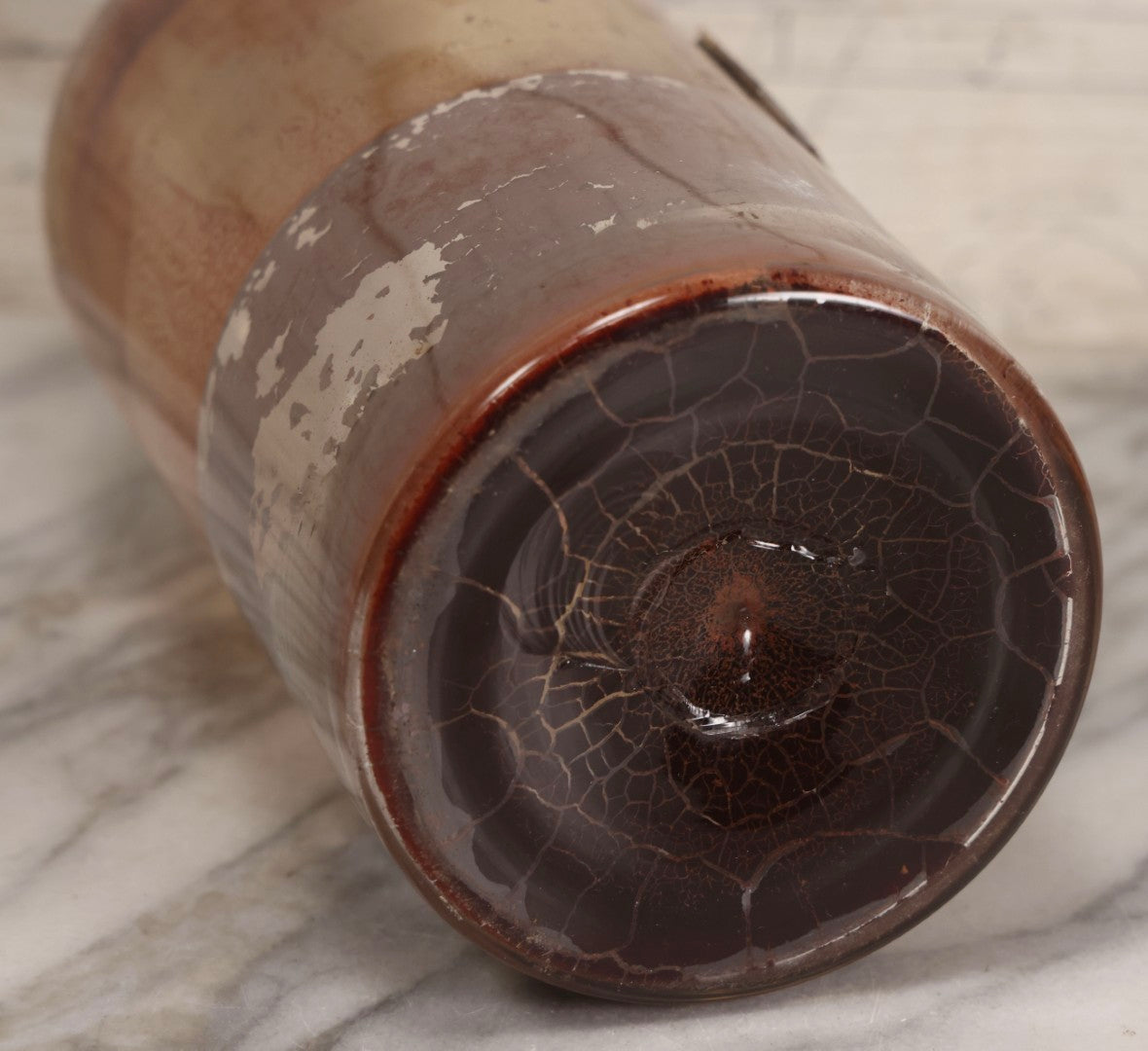 Lot 090 - Trio Of Antique Apothecary Glass Bottles With Ground Stoppers, Mixed Sizes, Worn And Partially Detached Labels, Residue And Staining, Poor As-Found Condition