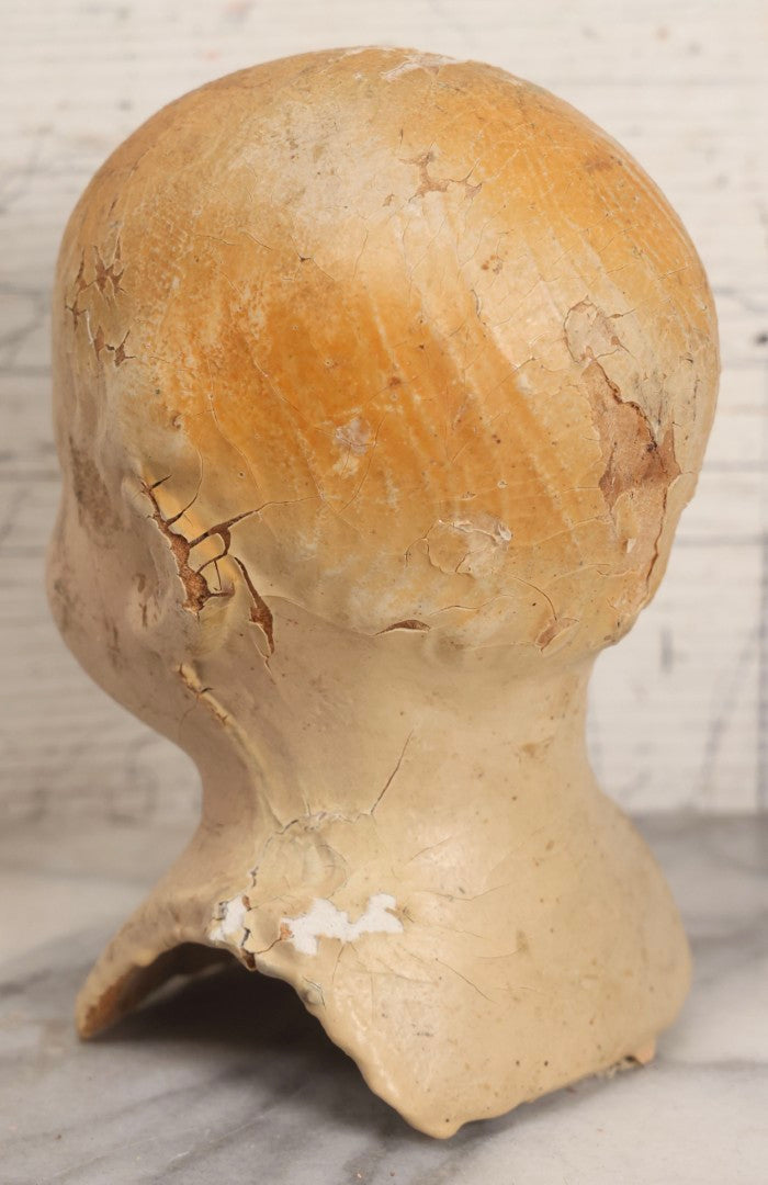 Lot 098 - Trio Of Vintage Composition Doll Parts Including Heads And Partial Body