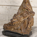 Lot 101 - Vintage Chalkware Pieta Figural Religious Sculpture Depicting The Virgin Mary With The Body Of Christ On Painted Base, 13" H