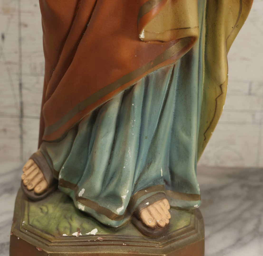 Lot 102 - Vintage Chalkware Saint Joseph With The Child Jesus Figural Religious Sculpture