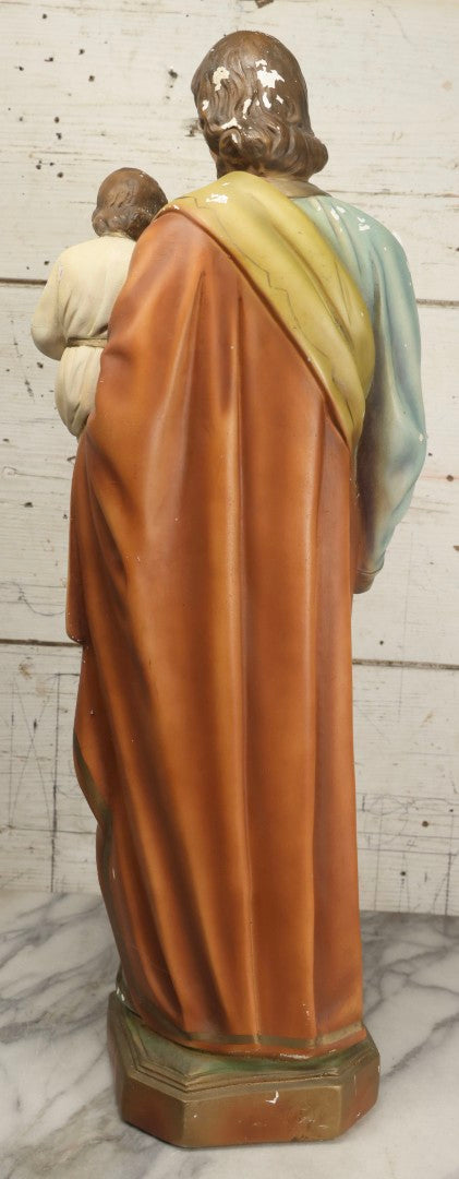 Lot 102 - Vintage Chalkware Saint Joseph With The Child Jesus Figural Religious Sculpture