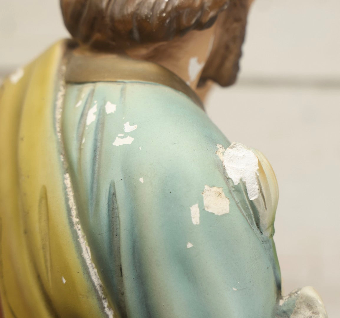 Lot 102 - Vintage Chalkware Saint Joseph With The Child Jesus Figural Religious Sculpture