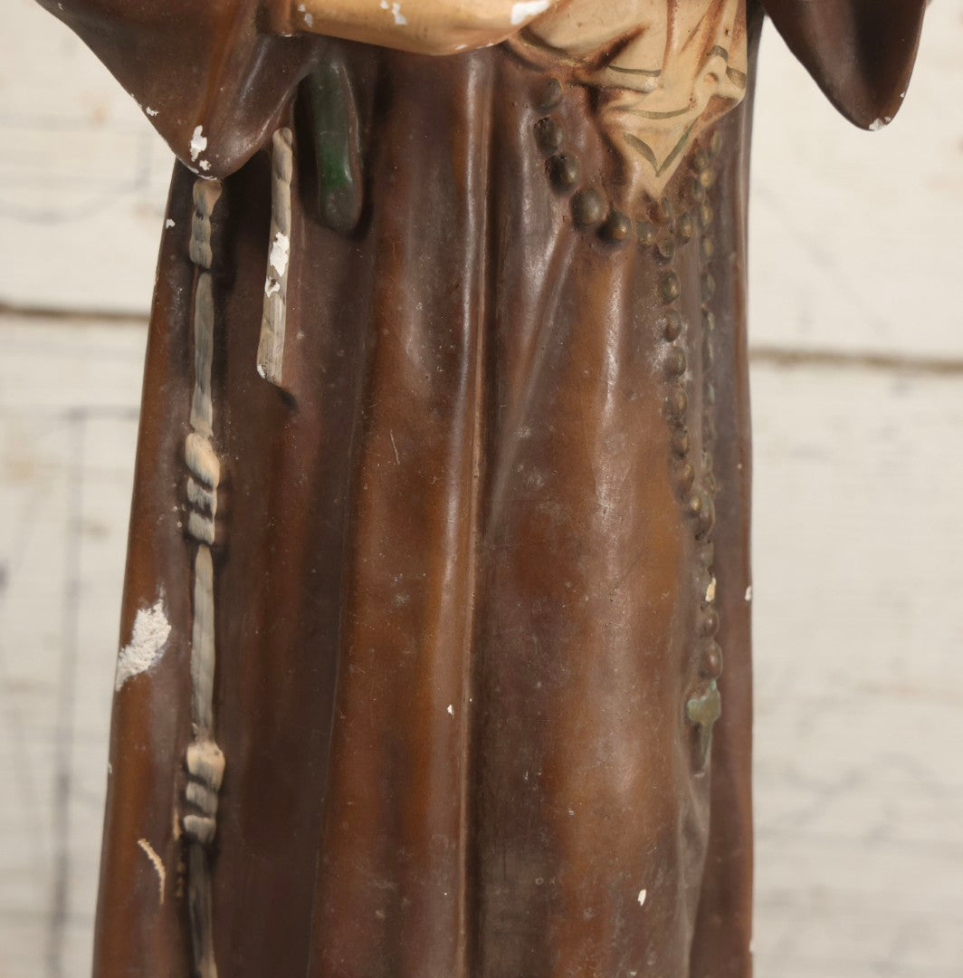 Lot 103 - Vintage Chalkware Saint Anthony With The Child Jesus Figural Religious Sculpture