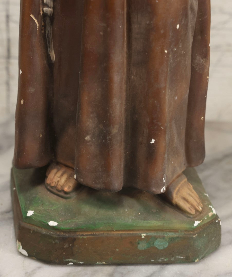 Lot 103 - Vintage Chalkware Saint Anthony With The Child Jesus Figural Religious Sculpture