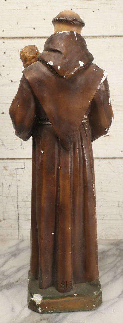 Lot 103 - Vintage Chalkware Saint Anthony With The Child Jesus Figural Religious Sculpture