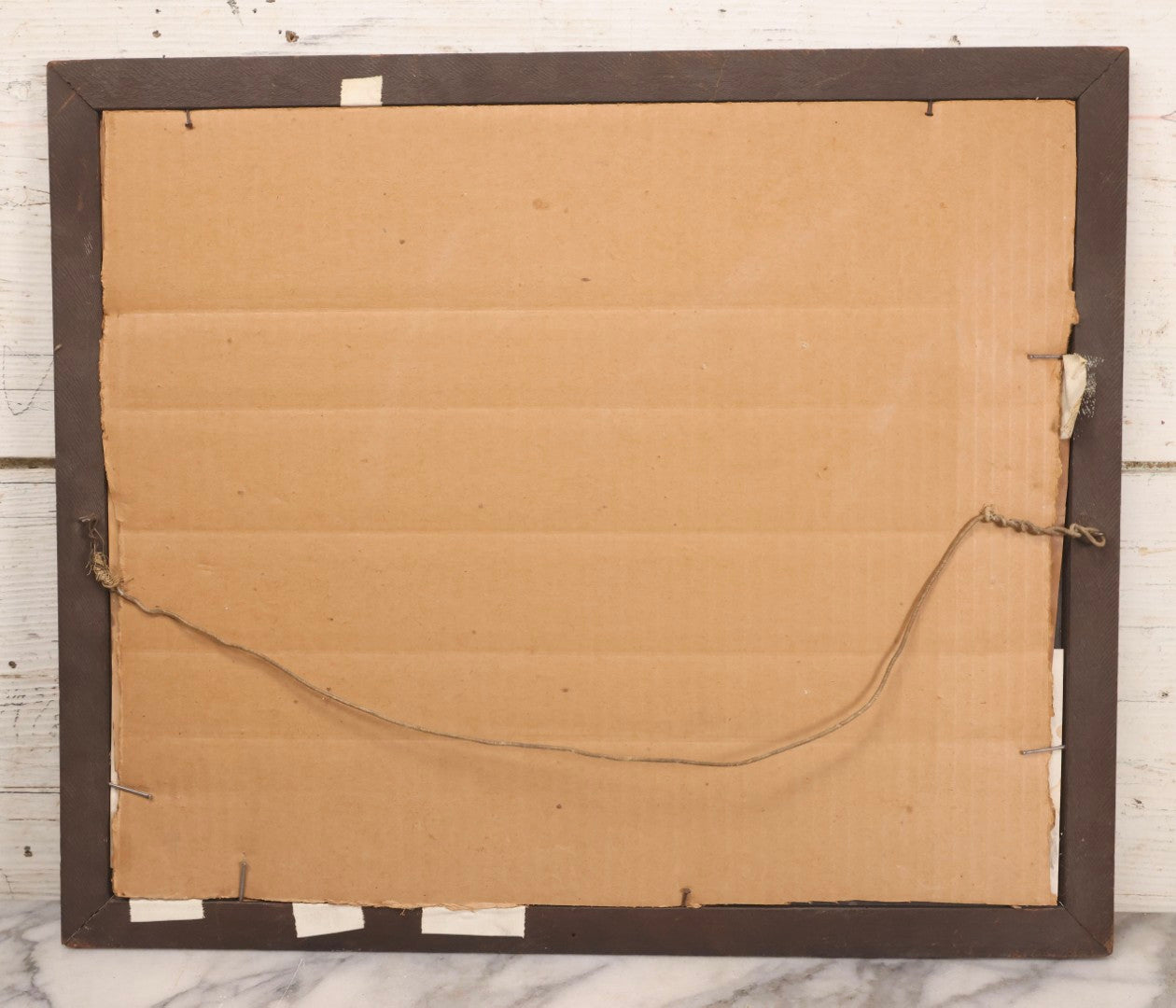 Lot 105 - Vintage Framed Religious Collage With Lithographic Prints, Prayer Cards, And Palm Sunday Crosses