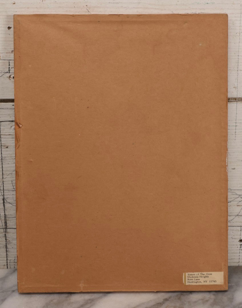 Lot 106 - Vintage Framed Religious Print Of The Virgin Mary With Fabric Elements Under Glass