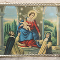 Lot 107 - Vintage Framed Chromolithograph Religious Print Of Our Lady Of The Rosary With The Virgin Mary And Child, 9-1/4" x 7-1/8"