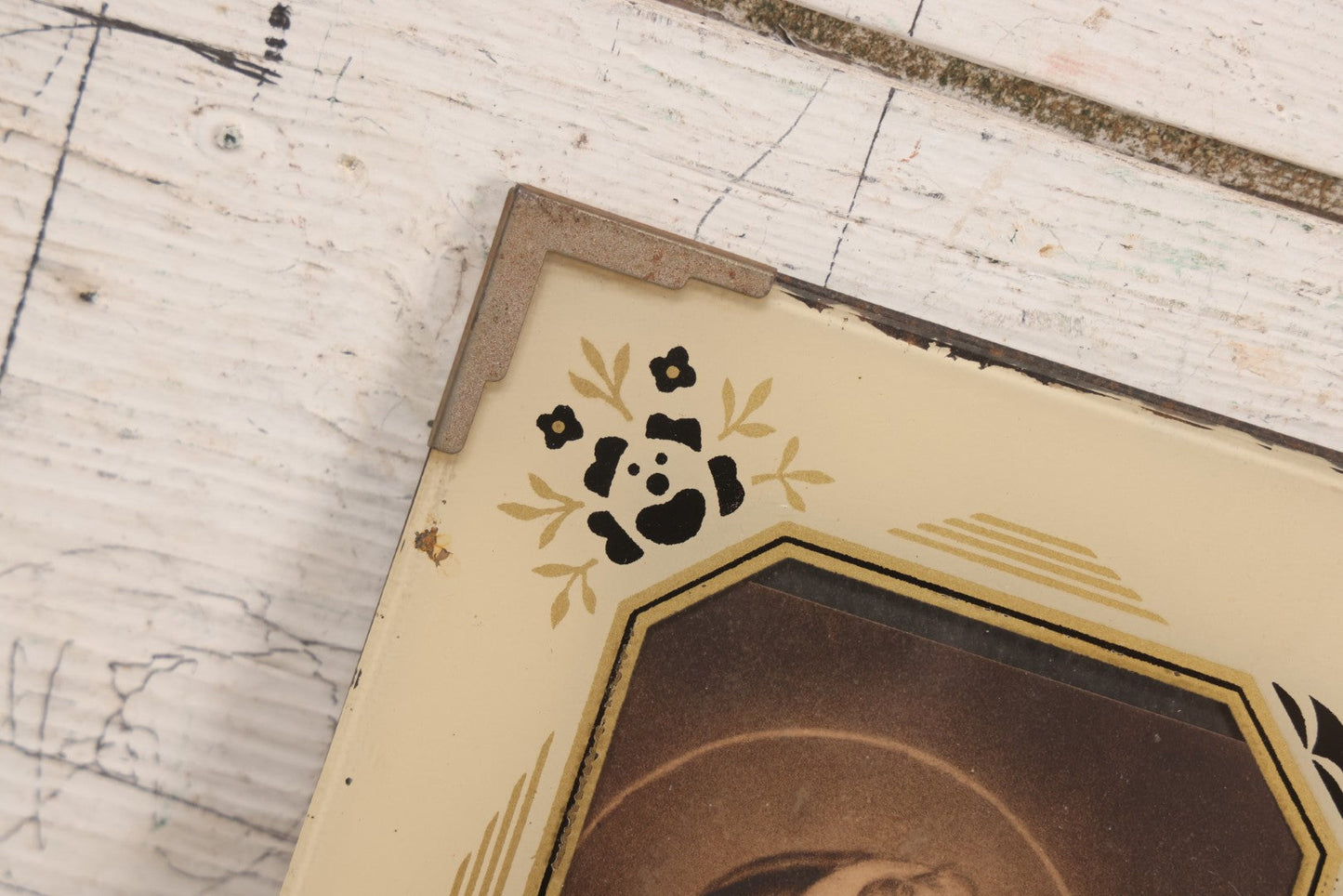 Lot 108 - Vintage Framed Religious Print Of Praying Girl With Reverse-Painted Glass Frame