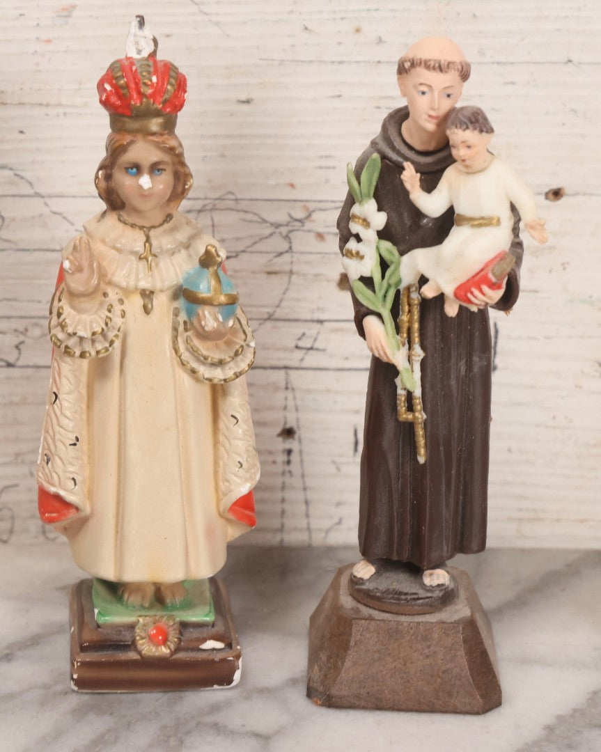 Lot 114 - Grouping Of Nine Vintage And Modern Religious Figurines And Devotional Objects