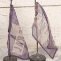 Lot 118 - Pair Of Vintage Purple Funeral Car Flags With Magnetic Weighted Bases By Hopkins Mfg. Co., 11" H Each