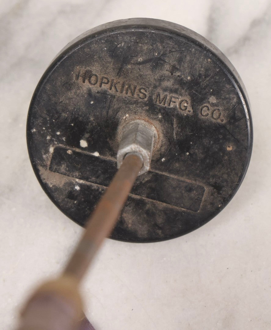 Lot 118 - Pair Of Vintage Purple Funeral Car Flags With Magnetic Weighted Bases By Hopkins Mfg. Co.