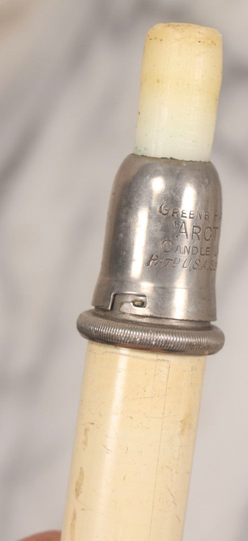 Lot 120 - Trio Of Antique Green's Patent "Arctic" Spring-Loaded Candle Lamp Holders