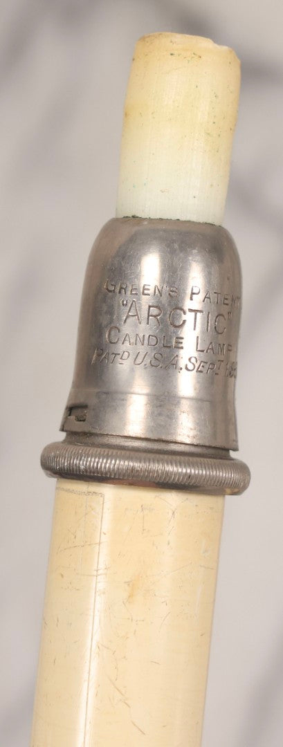 Lot 120 - Trio Of Antique Green's Patent "Arctic" Spring-Loaded Candle Lamp Holders