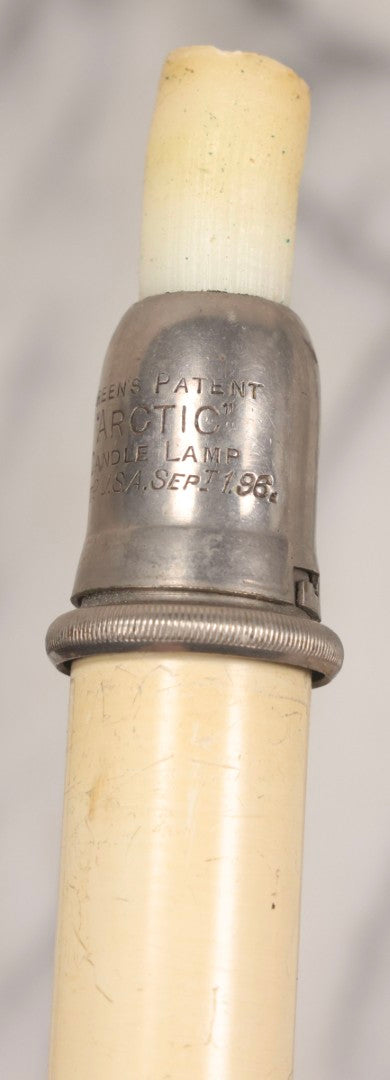 Lot 120 - Trio Of Antique Green's Patent "Arctic" Spring-Loaded Candle Lamp Holders