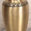 Lot 121 - Modern Brass Cremation Urn With Engraved Decoration And Screw-Off Lid, Made In India, 10-1/2" H