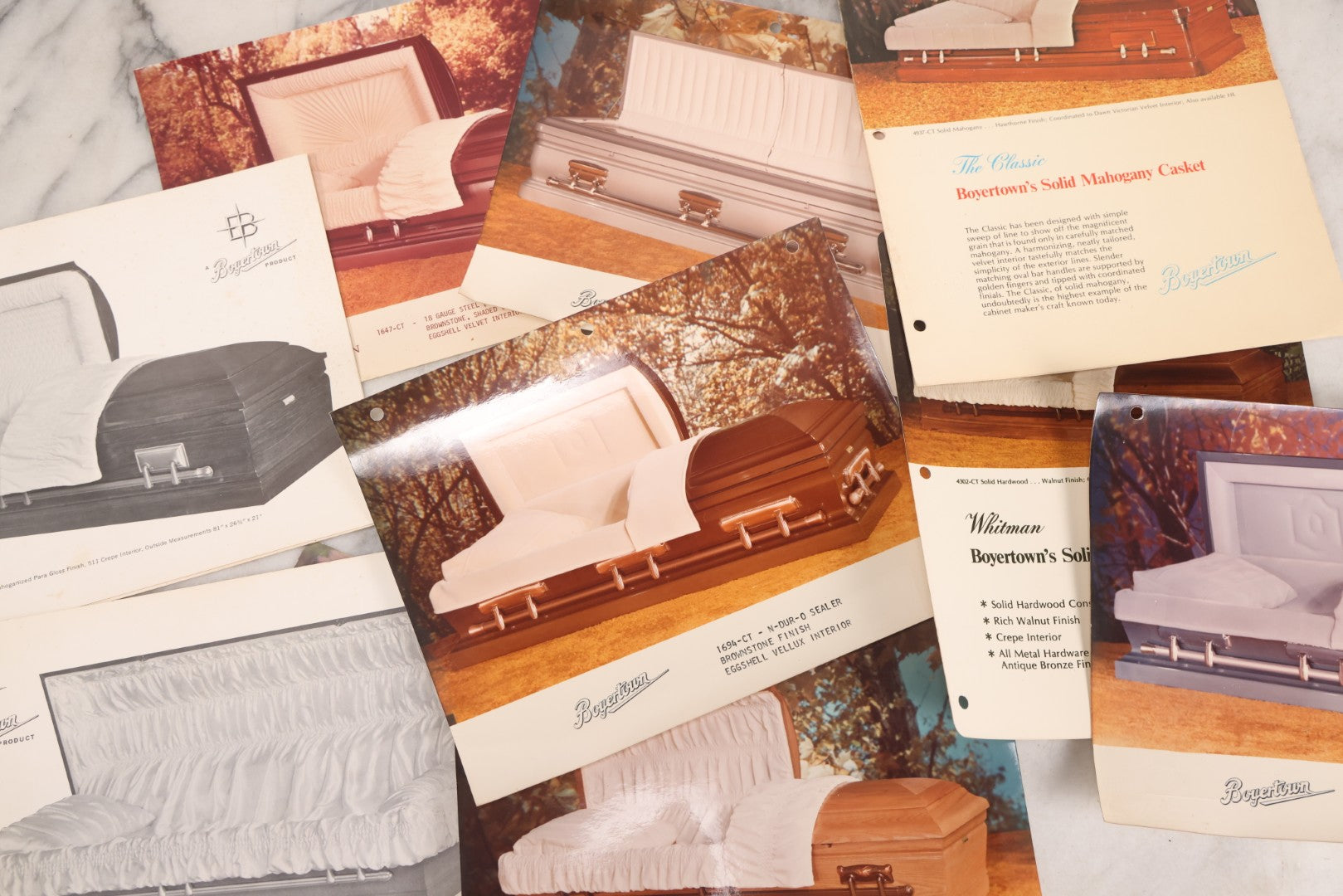 Lot 125 - Grouping Of 11 Vintage Boyertown Casket Company Advertising Brochures And Photographs With Pricing Information