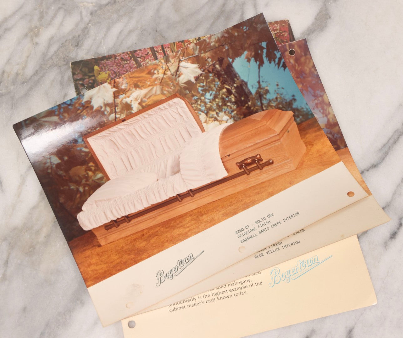 Lot 125 - Grouping Of 11 Vintage Boyertown Casket Company Advertising Brochures And Photographs With Pricing Information