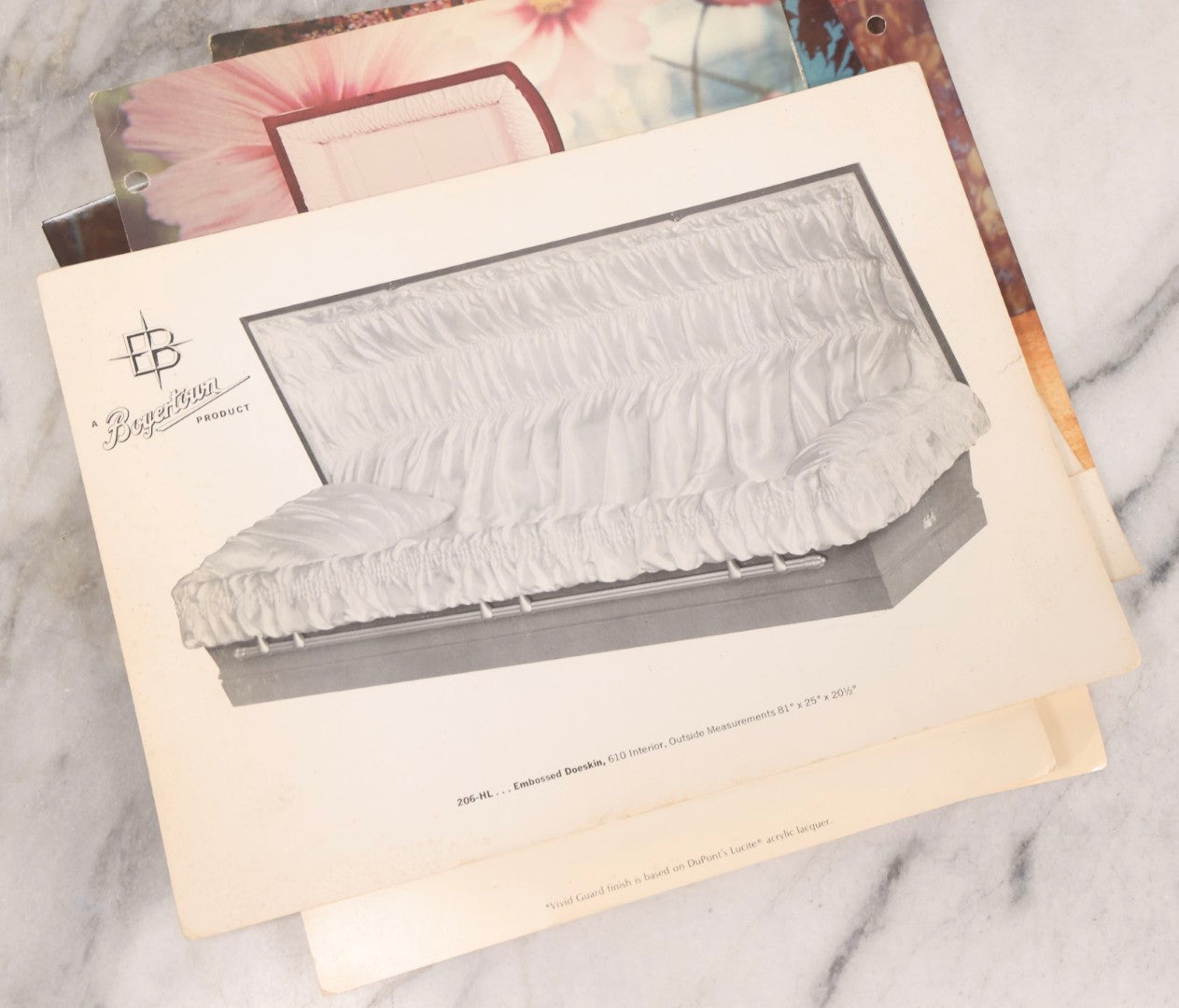 Lot 125 - Grouping Of 11 Vintage Boyertown Casket Company Advertising Brochures And Photographs With Pricing Information