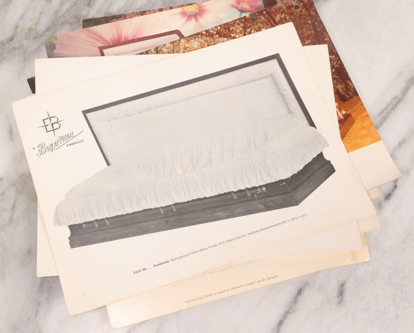 Lot 125 - Grouping Of 11 Vintage Boyertown Casket Company Advertising Brochures And Photographs With Pricing Information