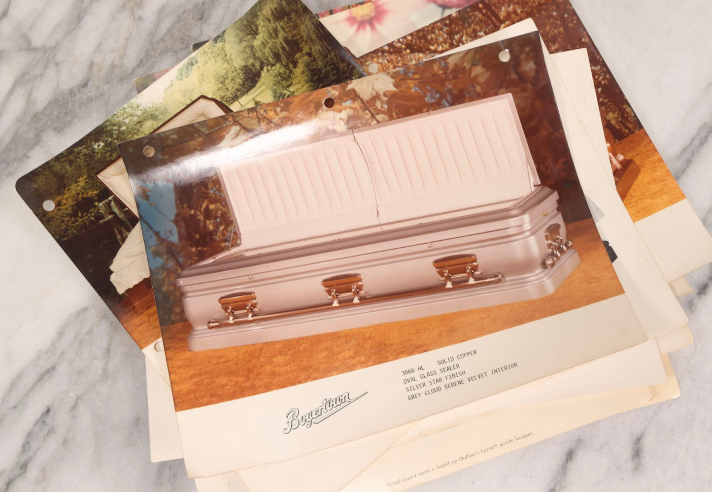 Lot 125 - Grouping Of 11 Vintage Boyertown Casket Company Advertising Brochures And Photographs With Pricing Information