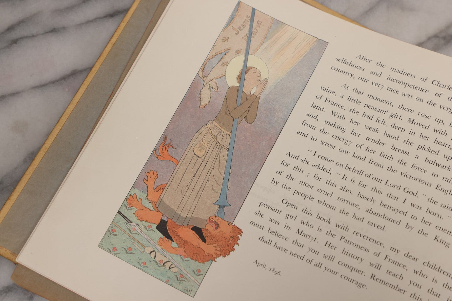 Lot 126 - "Joan Of Arc" Antique Illustrated Book By Louis-Maurice Boutet De Monvel, Printed By Kapp-Paris, Made In France, 1896