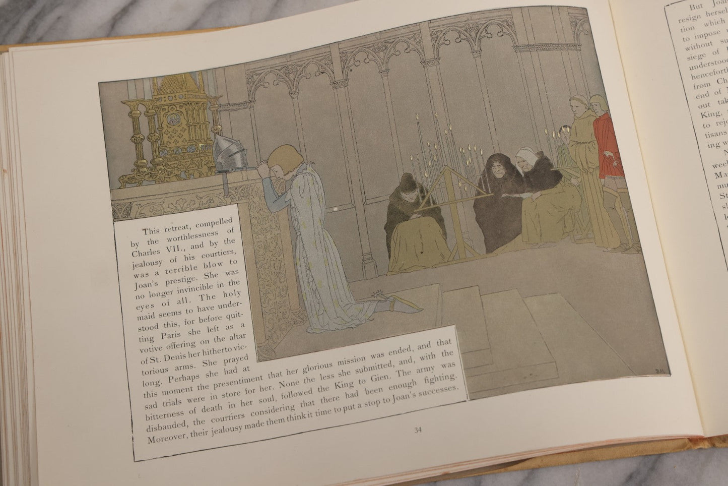 Lot 126 - "Joan Of Arc" Antique Illustrated Book By Louis-Maurice Boutet De Monvel, Printed By Kapp-Paris, Made In France, 1896