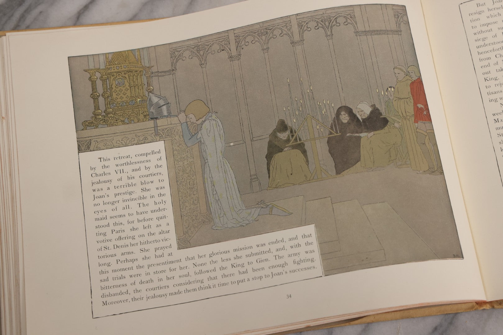 Lot 126 - "Joan Of Arc" Antique Illustrated Book By Louis-Maurice Boutet De Monvel, Printed By Kapp-Paris, Made In France, 1896