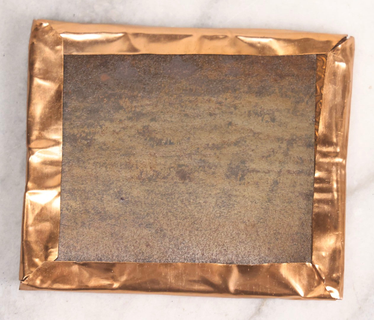 Lot 133 - Antique 1/6th Plate Tintype Photograph Of Child Seated With Dalmatian Dog, Uncased With Gilt Brass Mat